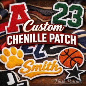 Custom Chenille Patch | Varsity Letterman Jacket, Backpack, Apparel Embroidery (Iron On/Sew On)
