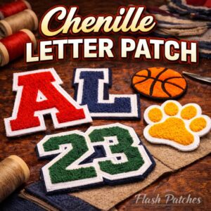 Custom Chenille Letter Patch | Varsity Alphabet Iron On sew on Velcro Backing
